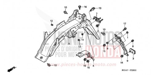 KOTFLUEGEL, HINTEN CG125ES4 de 2004
